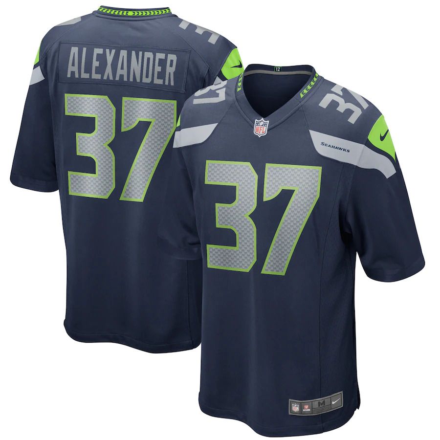 Men Seattle Seahawks #37 Shaun Alexander Nike College Navy Game Retired Player NFL Jersey